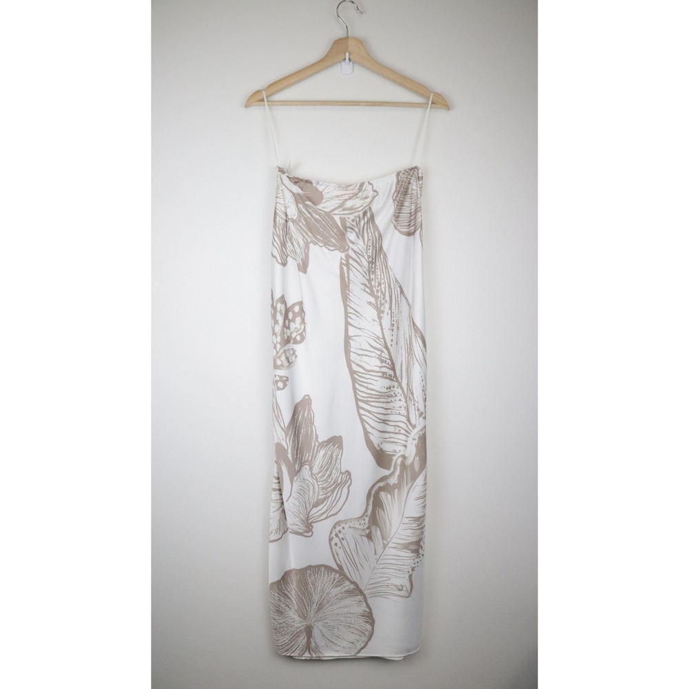 NWT Rococo Sand Ines Maxi Long Skirt Medium Light Brown White Tropical Leaf - Picture 3 of 13